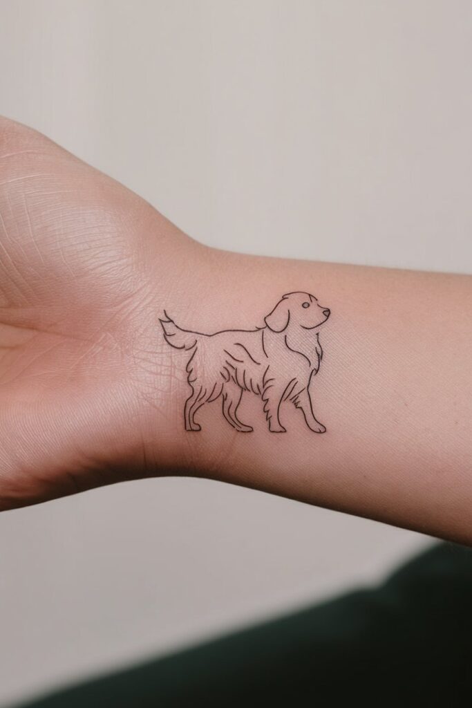 Small Dog Outline Tattoo