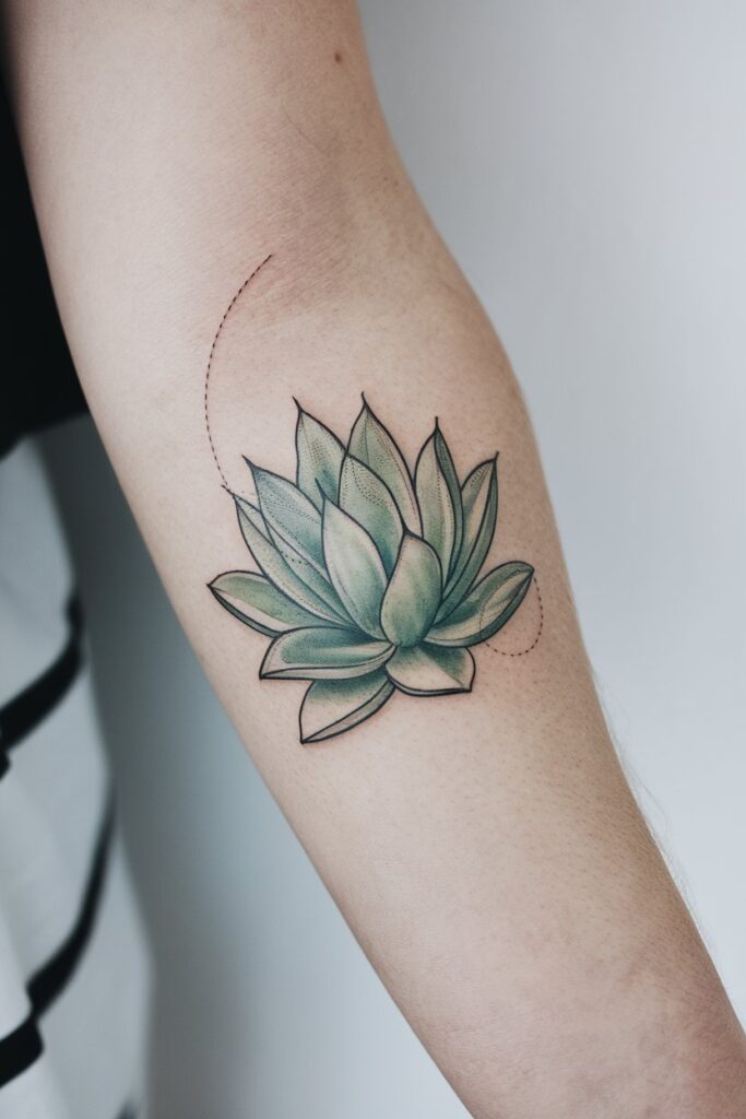 Succulent Tattoo on the Arm