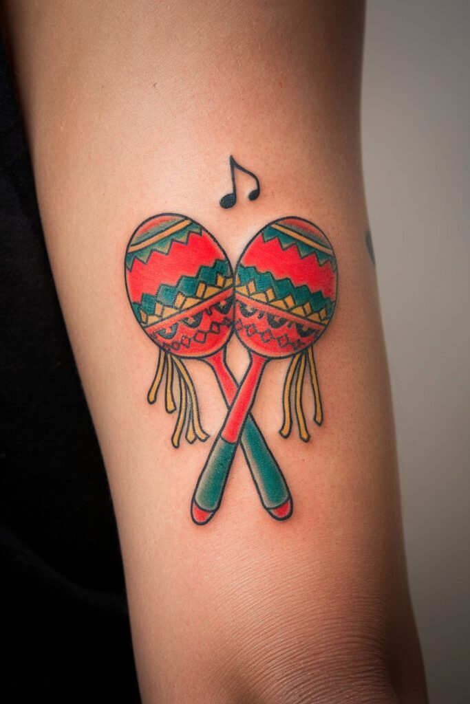 Maracas Tattoo on the Arm