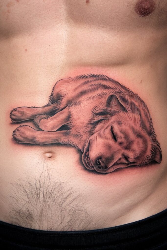 Sleeping Dog Memorial Tattoo