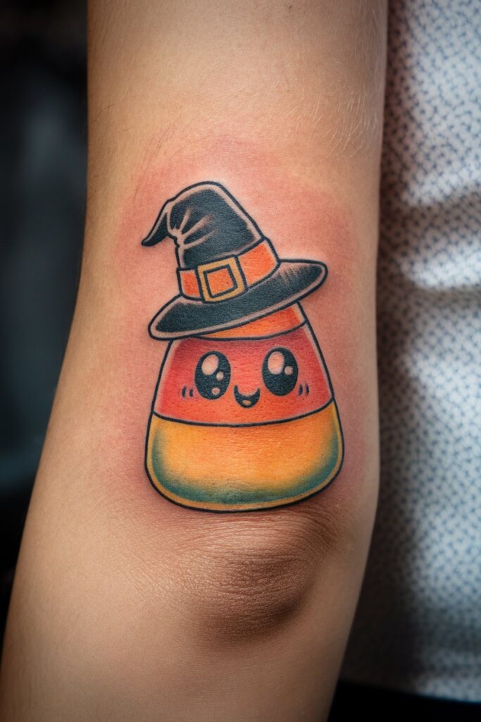 Candy Corn with Witch Hat