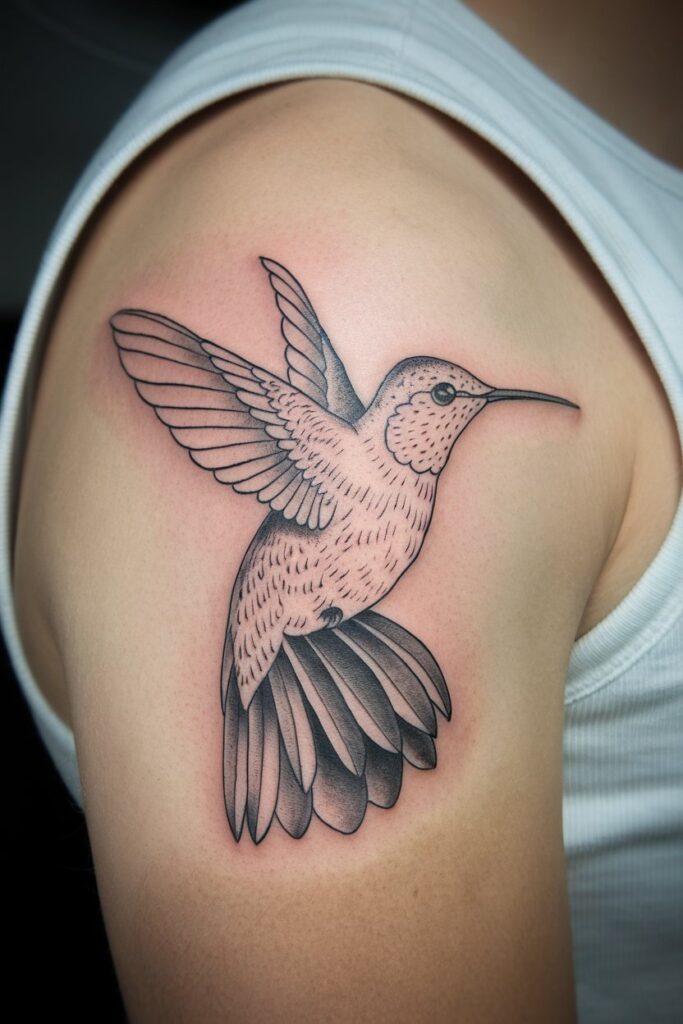  Elegant Hummingbird Tattoo Design