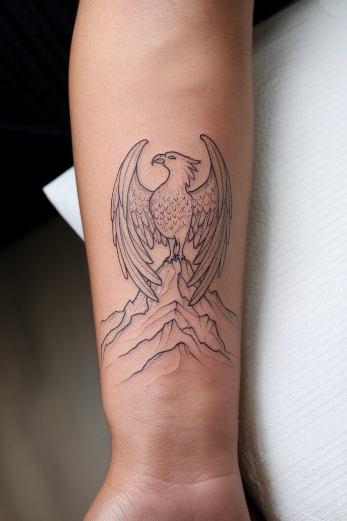 Phoenix Tattoo on Mountain Peak