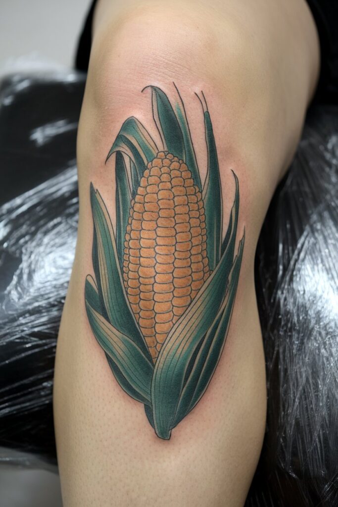 Corn Tattoo on the Leg