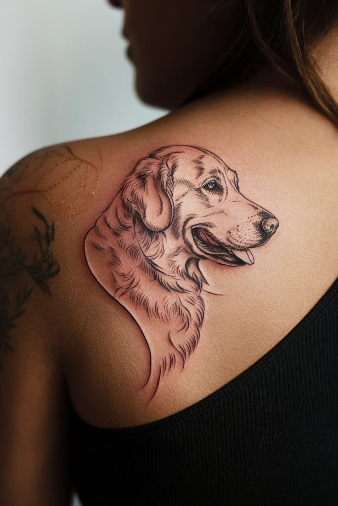 Side Profile Dog Tattoo