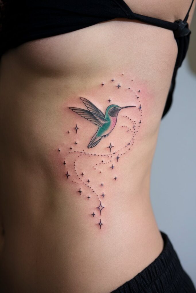 Hummingbird and Starry Night Tattoo