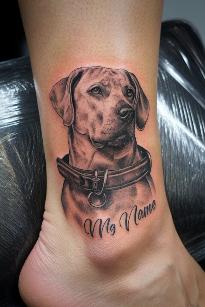 Realistic Dog Portrait Tattoo