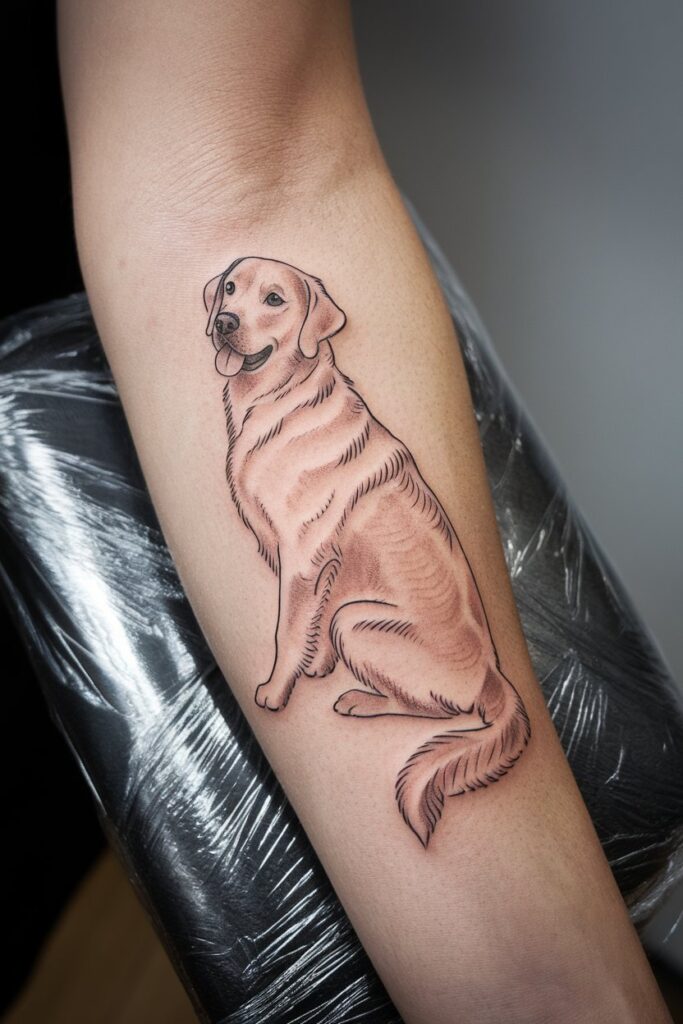 Sitting Dog Tattoo