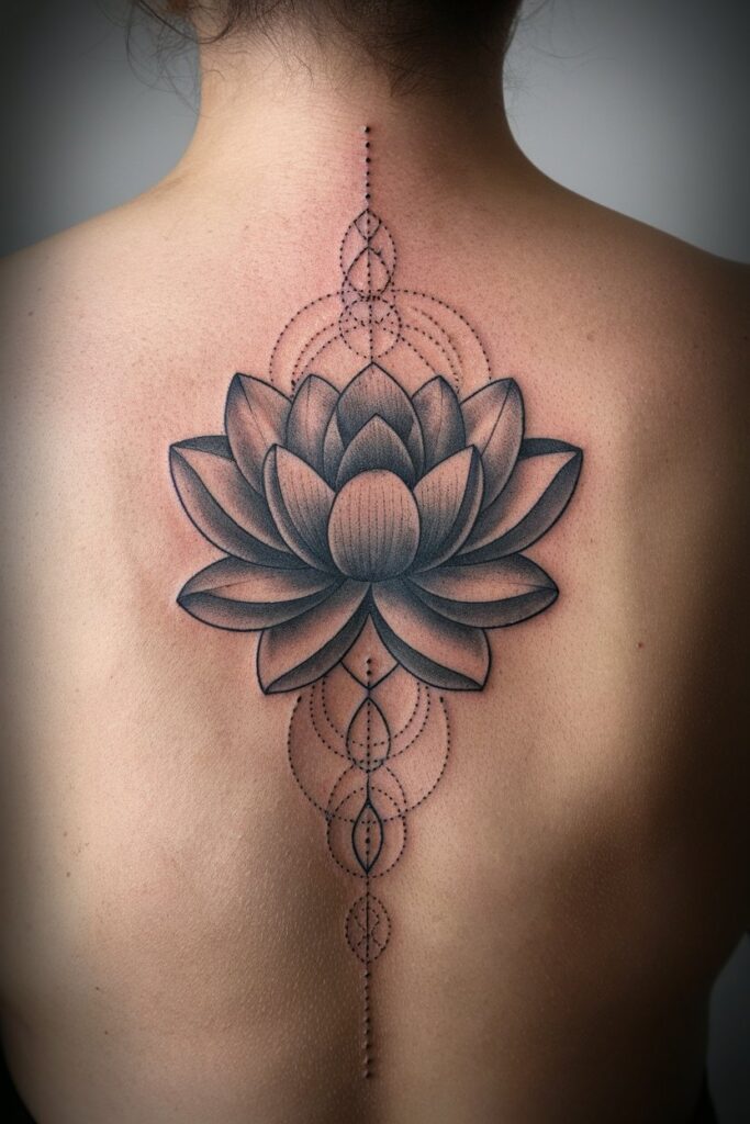 Lotus Flower Tattoo for Serenity and Spiritual Growth