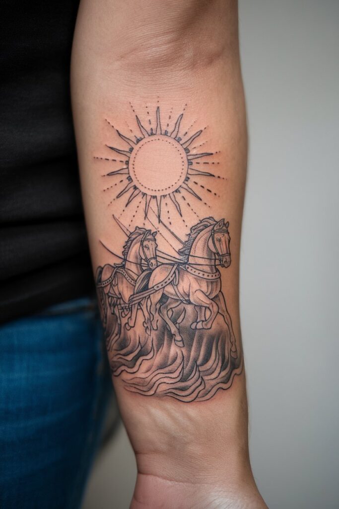 Greece Mythology Tattoo Chariot of the Sun