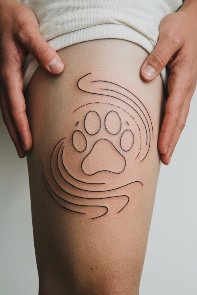 Minimalist Paw Print Tattoo