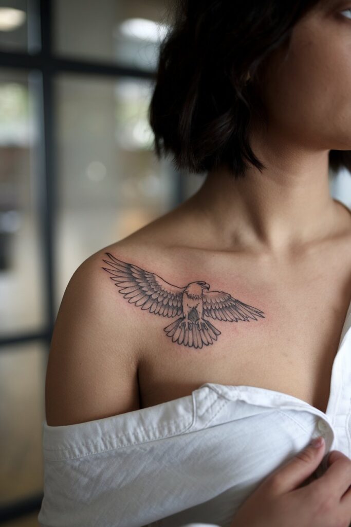 Bold Eagle Shoulder Tattoo Design