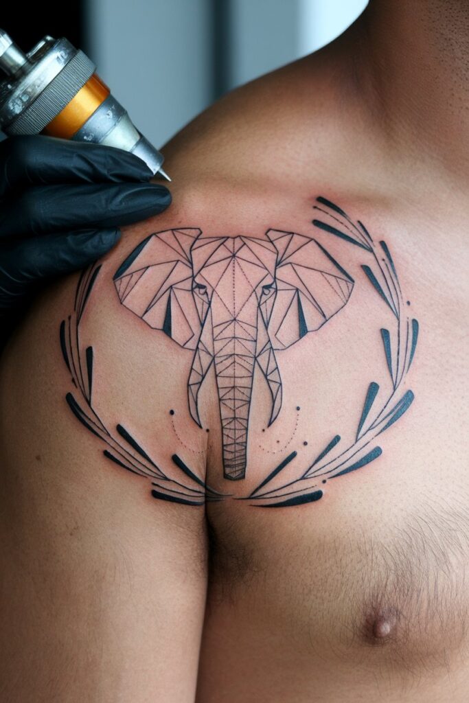 Elephant Tattoo with Minimalist Flair