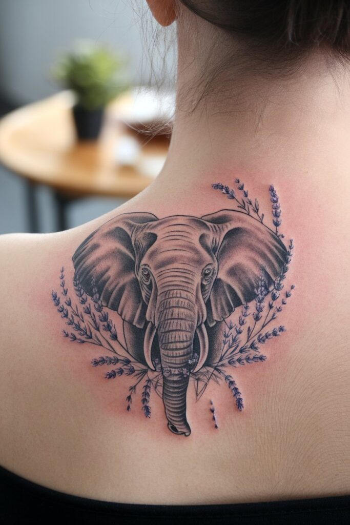 Elephant with Lavender Accents