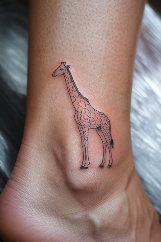 Simple Giraffe Outline Tattoo