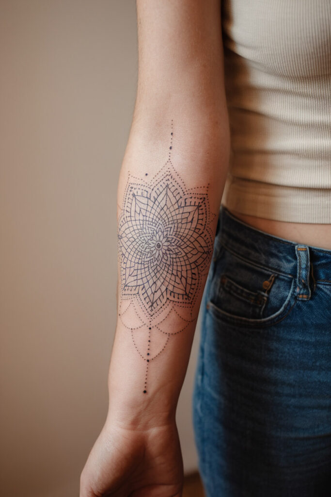 Mandala-Inspired Sleeve Tattoo Design