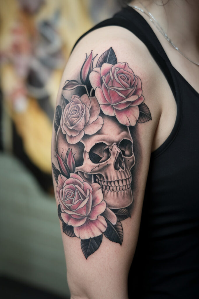 Skull and Roses Tattoo