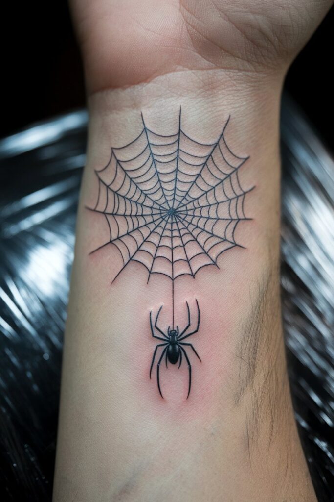 Spider and Web Tattoo