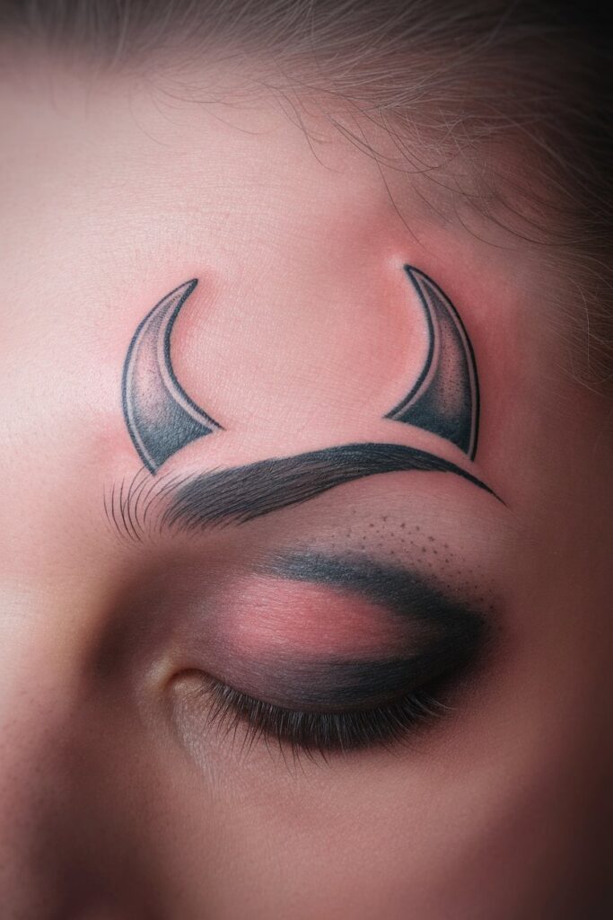 Bold Crescent Horns Tattoo for a Striking Look