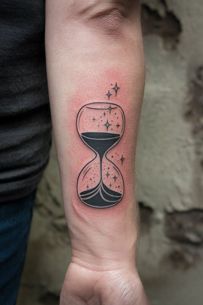 Cosmic Hourglass Tattoo