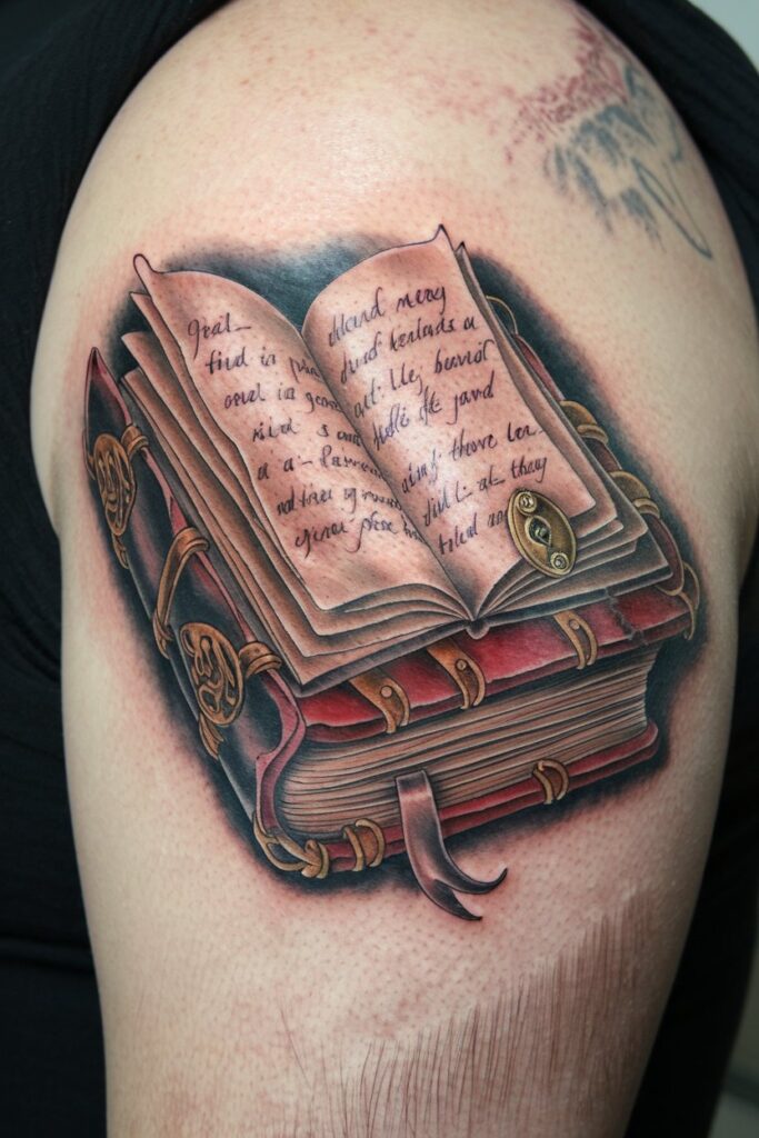 Mystical Book of Spells Tattoo