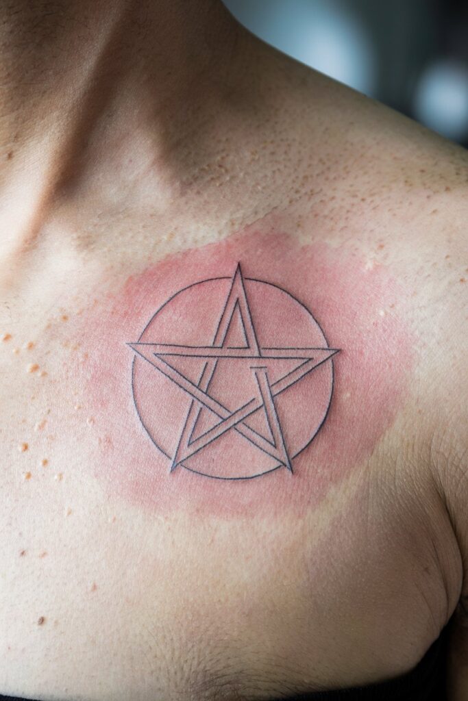 Pentagram Tattoo Symbolizing Balance and Protection