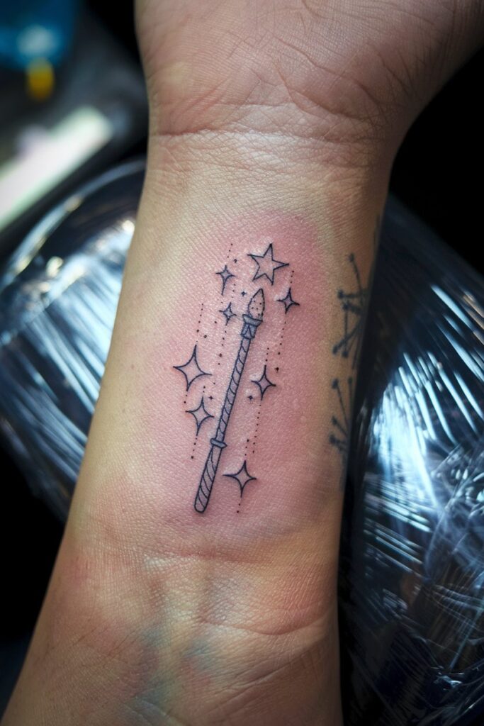 A Wand Tattoo for the Magical Minimalist