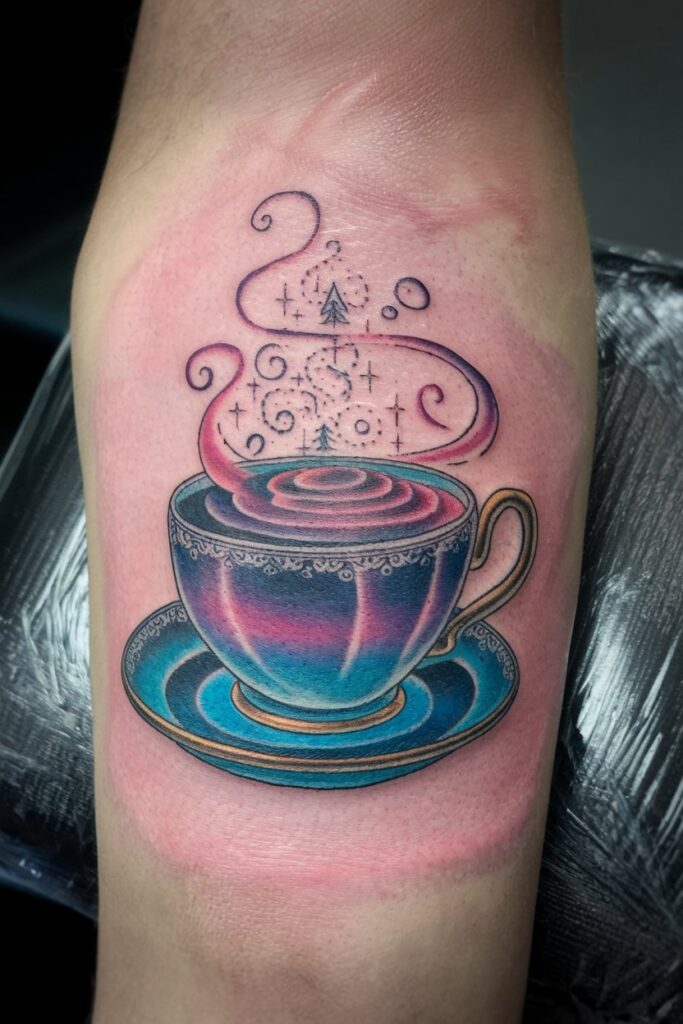 Magical Teacup Tattoo: A Cup of Cosmic Charm