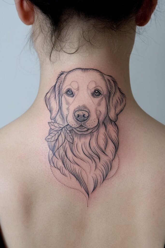 Elegant Dog Portrait Tattoo Design
