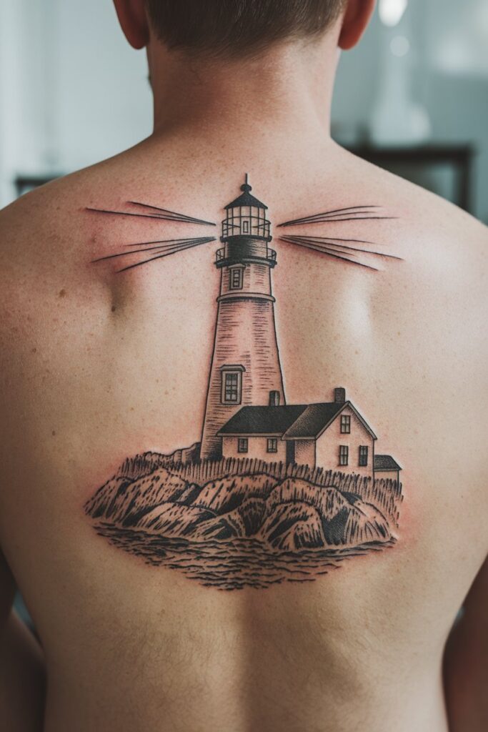 Lighthouse Tattoo for Coastal Lovers