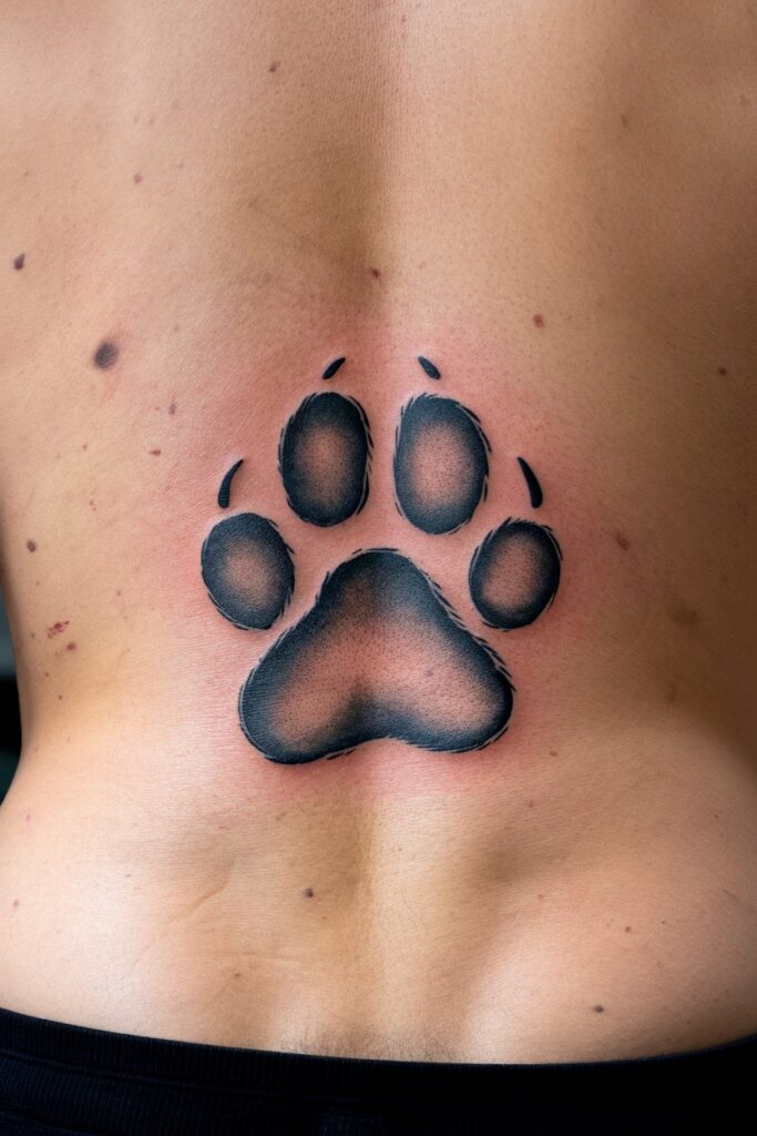 Bold and Striking Dog Paw Tattoo