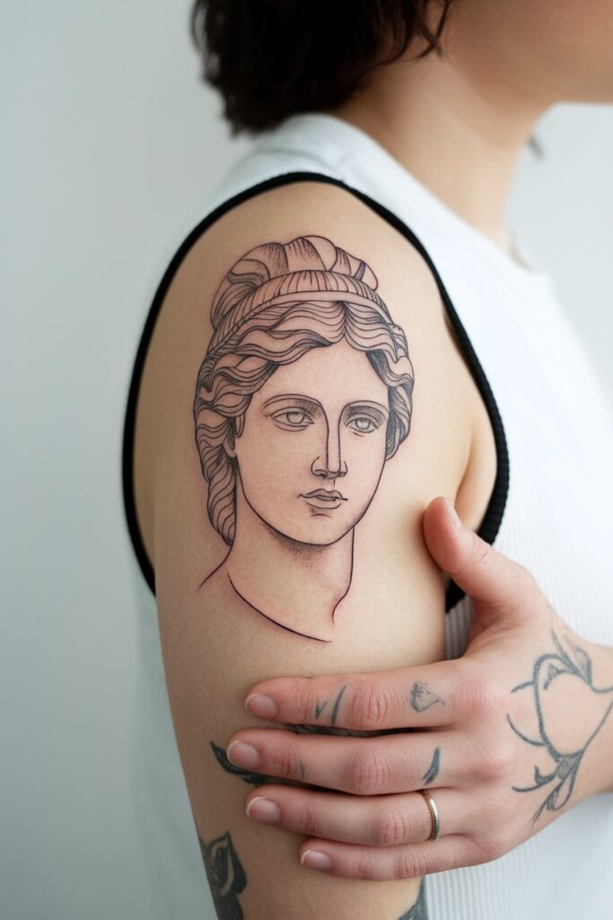  Classic Aphrodite Arm Tattoo