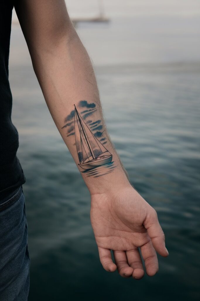 Sailboat Tattoo for Freedom and Calm