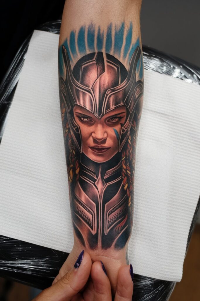 Warrior Queen Tattoo A Fierce Portrait of Strength