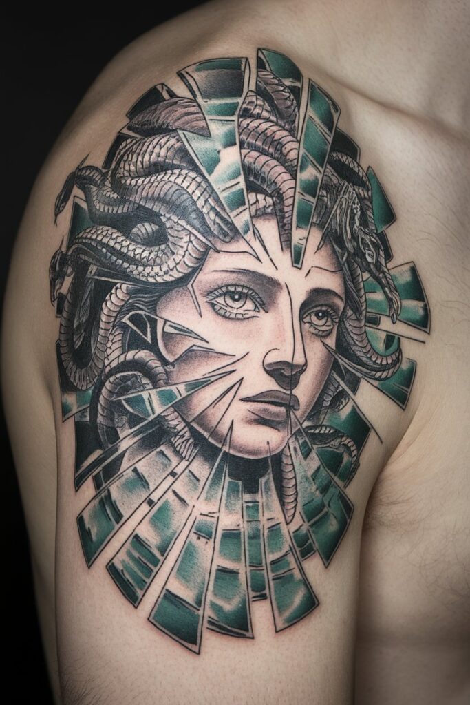 10. Abstract Medusa Tattoo