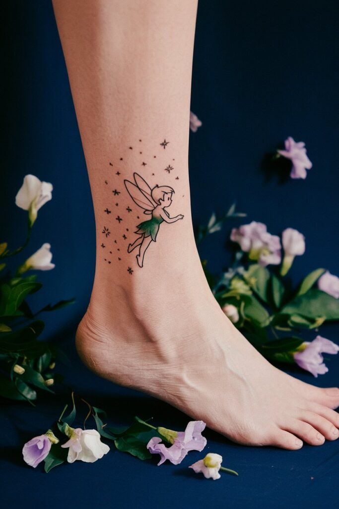 Tinkerbell Ankle Tattoo Design