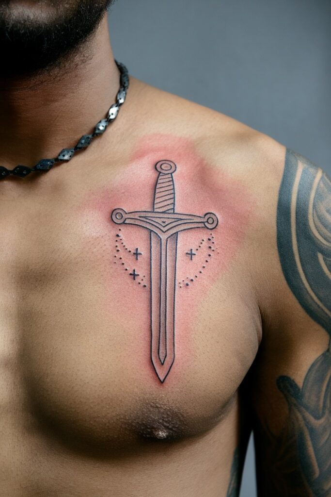 Sword of the Spirit Chest Tattoo