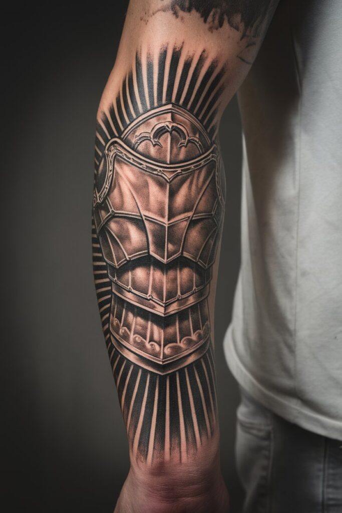 Armored Sleeve Tattoo Design