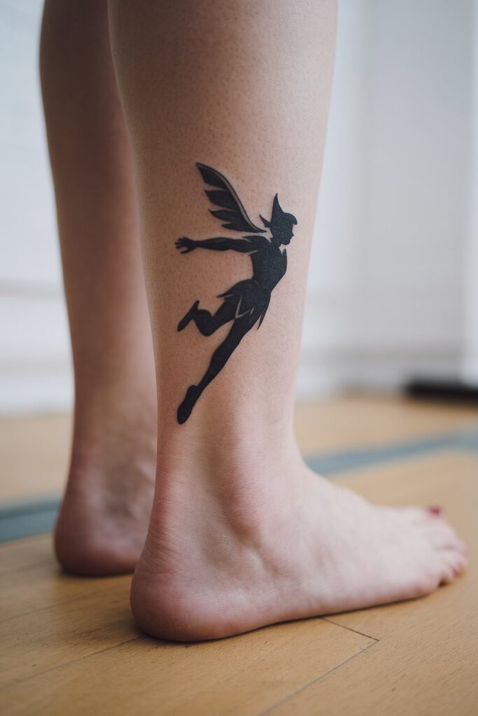 Bold Tinker Bell Silhouette Tattoo