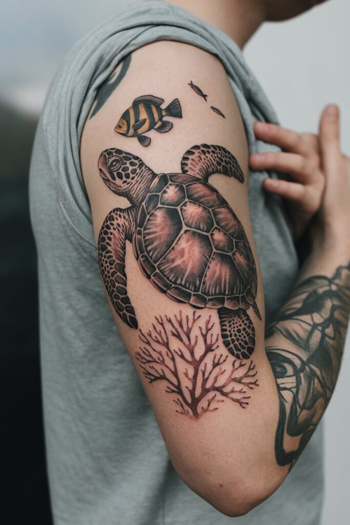 Sea Turtle Tattoo for Wisdom and Longevity