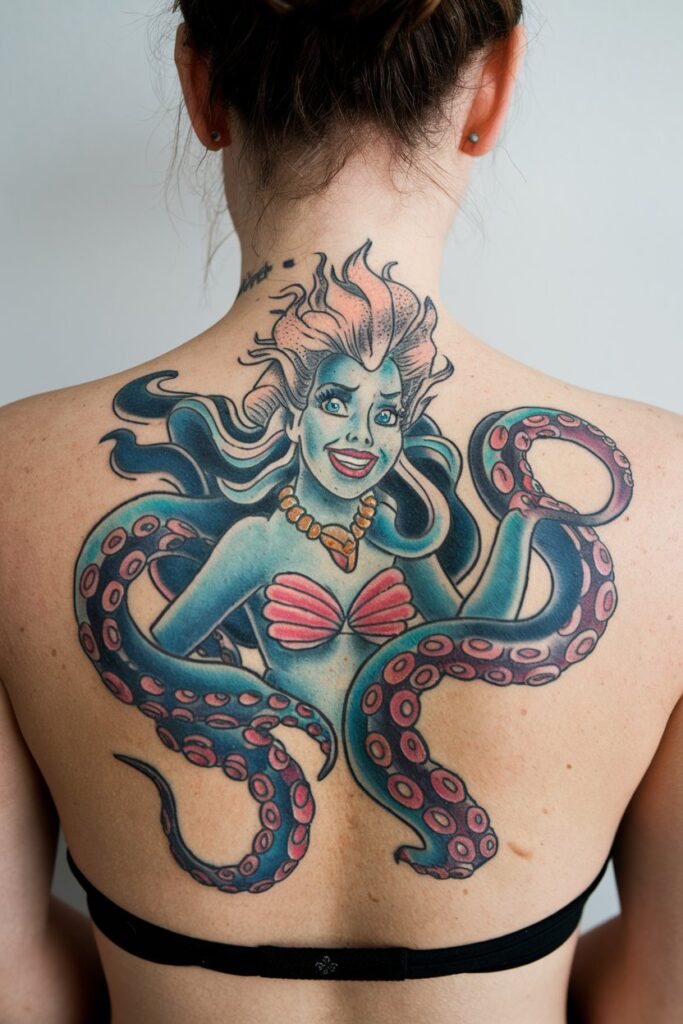 Sea Witch Tattoo Bold Colors and Underwater Mischief