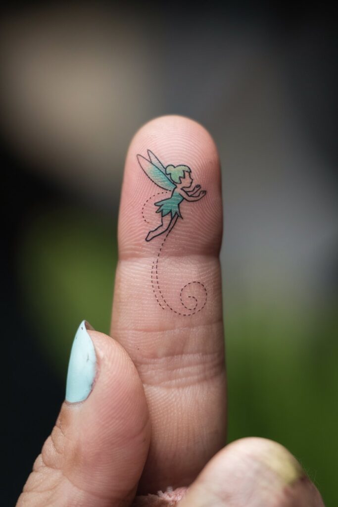 Tinkerbell Finger Tattoo Design