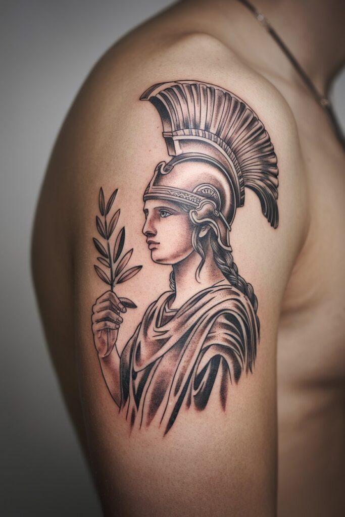 18. Warrior with Laurel Branch Tattoo