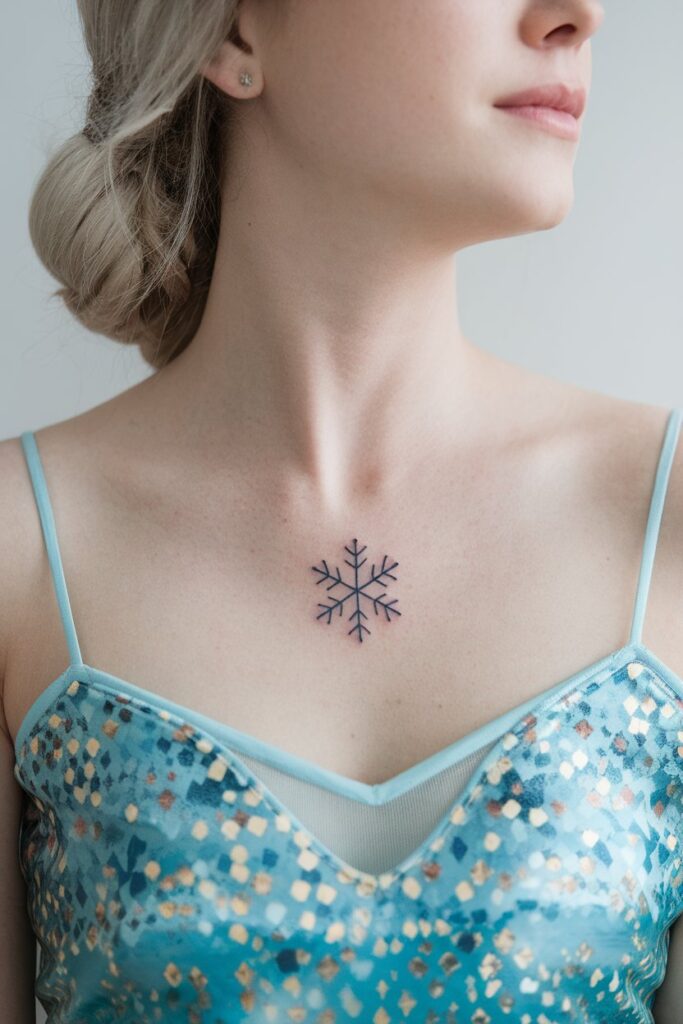 Elegant Minimalist Snowflake Tattoo