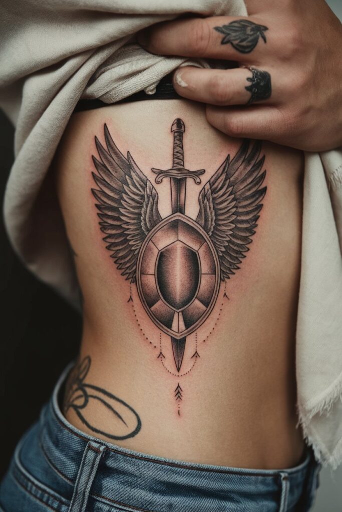 Shield and Sword of Faith Tattoo