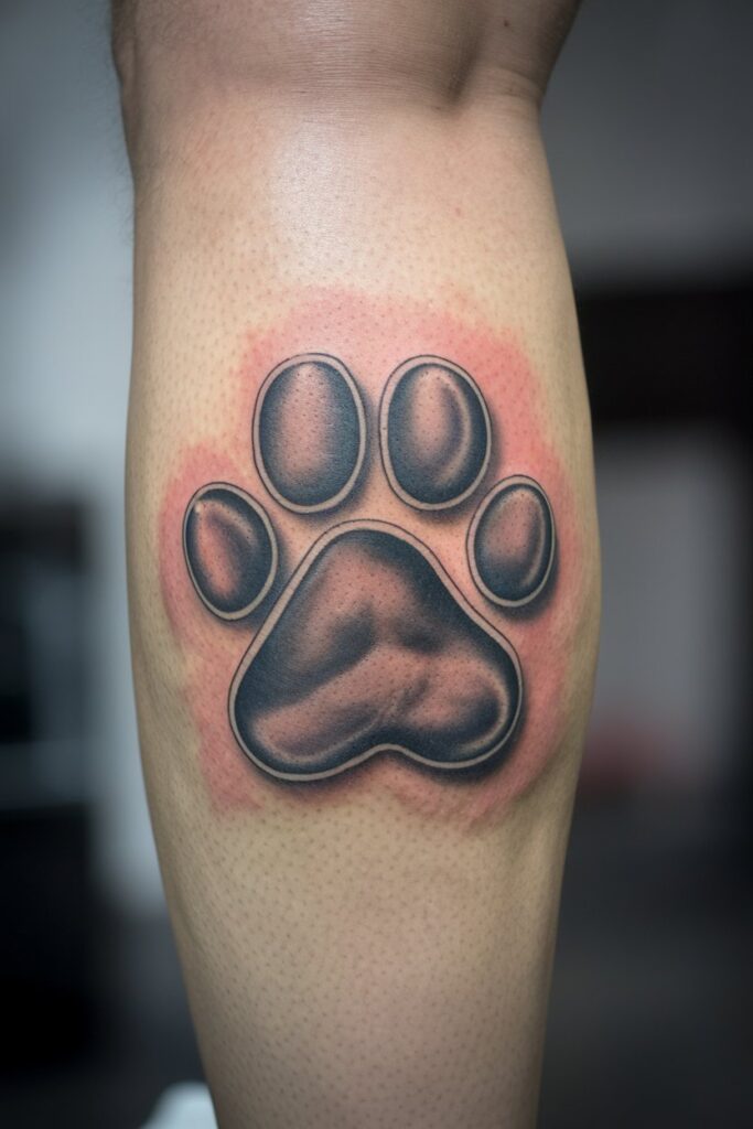 Clean and Classic Dog Paw Tattoo