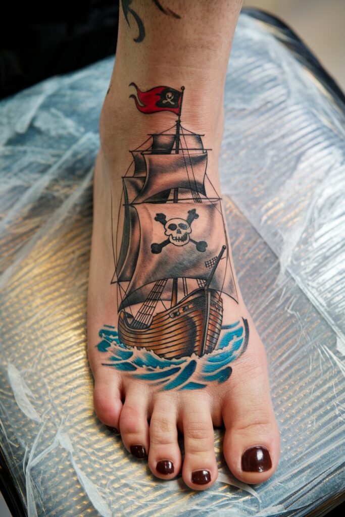 Pirate Ship Tattoo A Bold Statement of Adventure