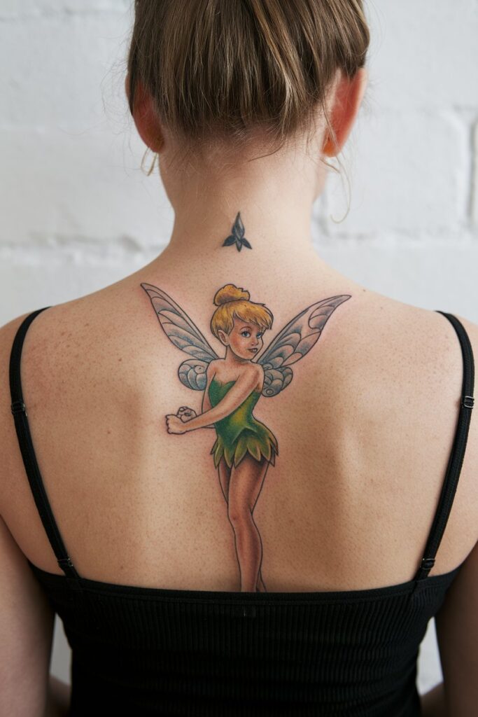 Tinkerbell Back Tattoo Design