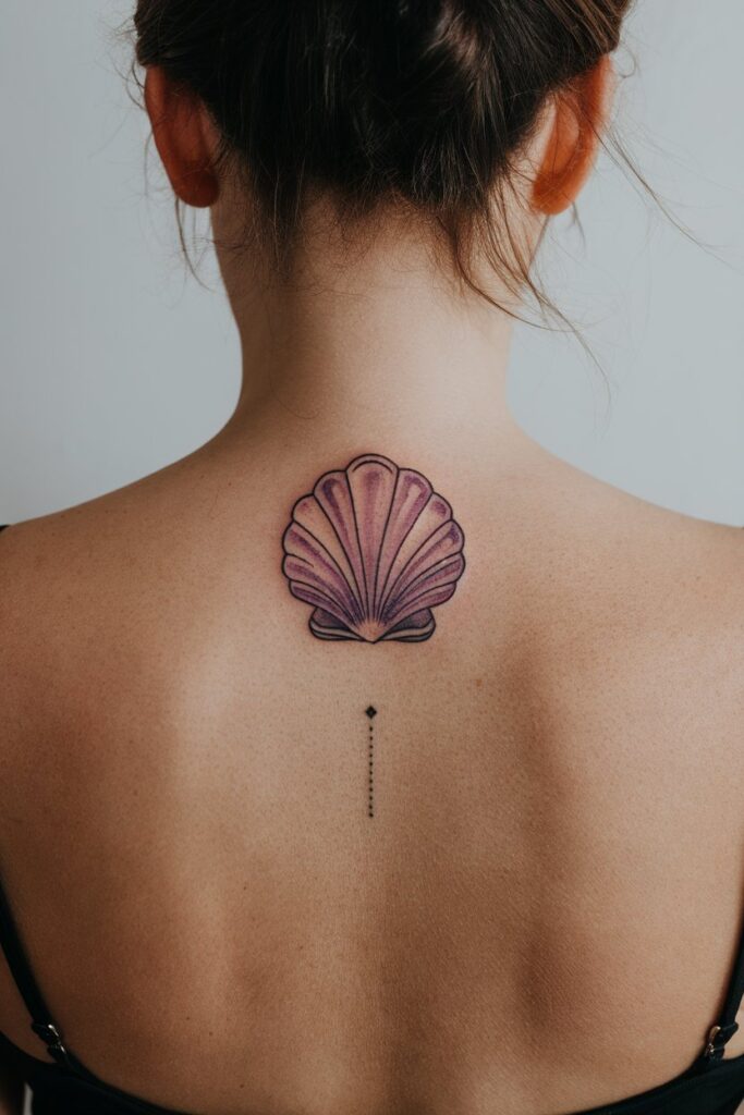 Elegant Shell Tattoo with Minimalist Design