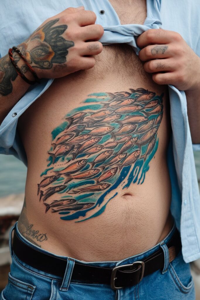 School of Fish Tattoo for Flow and Unity